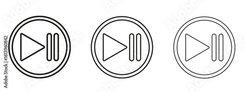 Play pause icon symbol. Linear style sign for mobile concept