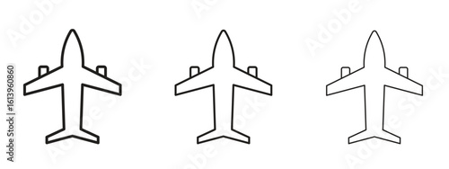 Plane icon symbol. Linear style sign for mobile concept