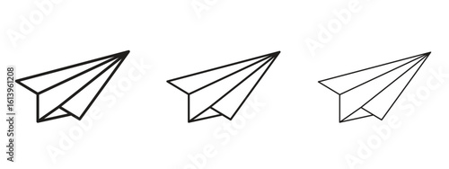 Paper plane icon symbol. Linear style sign for mobile concept