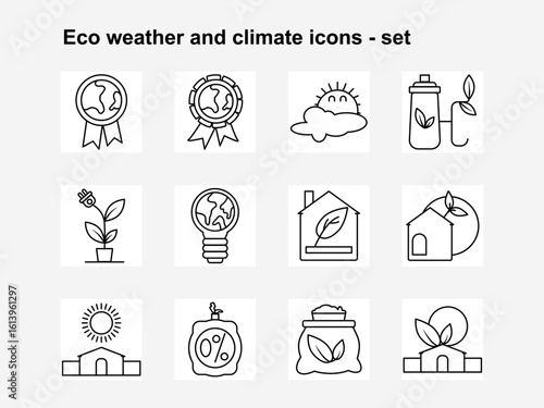 Outline Climate Change and Eco Weather Icons.eps