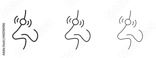 Nose pain icon symbol. Linear style sign for mobile concept