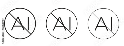 No ai sign icon symbol. Linear style sign for mobile concept