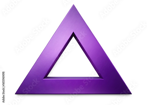 Abstract purple triangle symbol with a dark background and subtle lighting