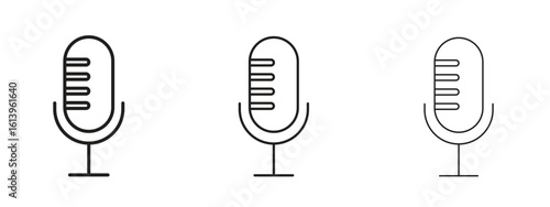 Microphone icon symbol. Linear style sign for mobile concept