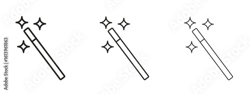 Magic wand icon symbol. Linear style sign for mobile concept