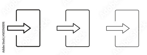 Log out icon symbol. Linear style sign for mobile concept