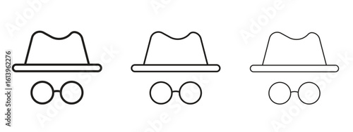 Incognito icon symbol. Linear style sign for mobile concept