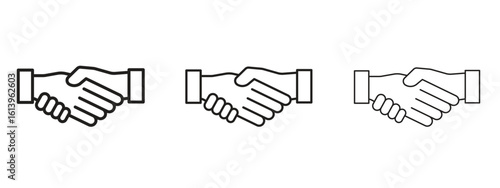 Handshake icon symbol. Linear style sign for mobile concept