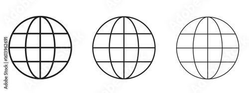 Globe icon symbol. Linear style sign for mobile concept
