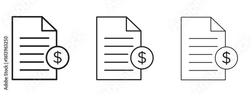 File invoice icon symbol. Linear style sign for mobile concept