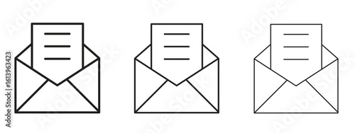 Envelope open icon symbol. Linear style sign for mobile concept