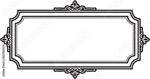Elegant Horizontal Ornamental Label or Plaque Frame