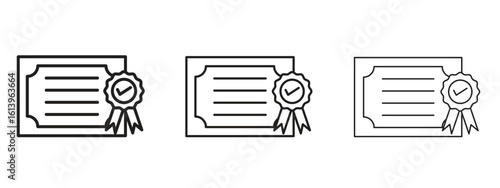 Diploma icon symbol. Linear style sign for mobile concept