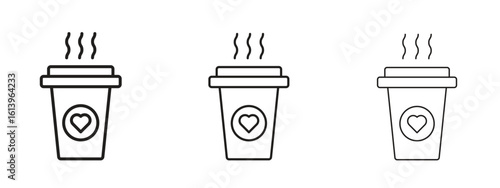 Coffee icon symbol. Linear style sign for mobile concept