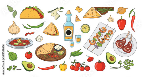 Vibrant mexican cuisine collection featuring delicious food and fresh ingredients