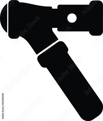 Black Otoscope Silhouette Image for Medical Examinations and Healthcare Illustrations a Tool for Ear Examination