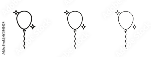 Balloons icon symbol. Linear style sign for mobile concept