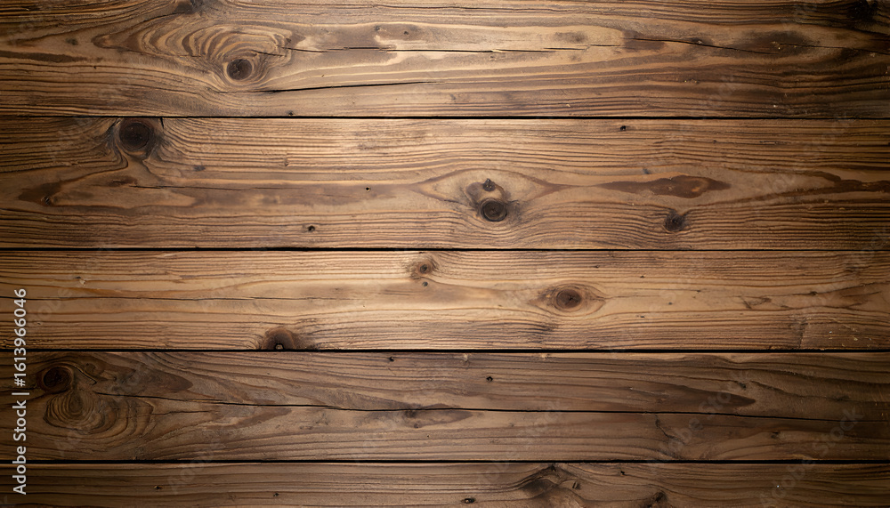 Naklejka premium Rustic Dark Brown Wooden Planks Background with Grain and Knots