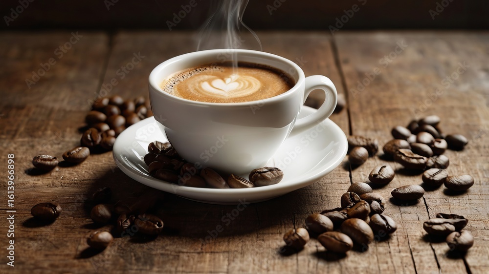 Fototapeta premium Rustic Caffeine Vibe with Authentic Texture