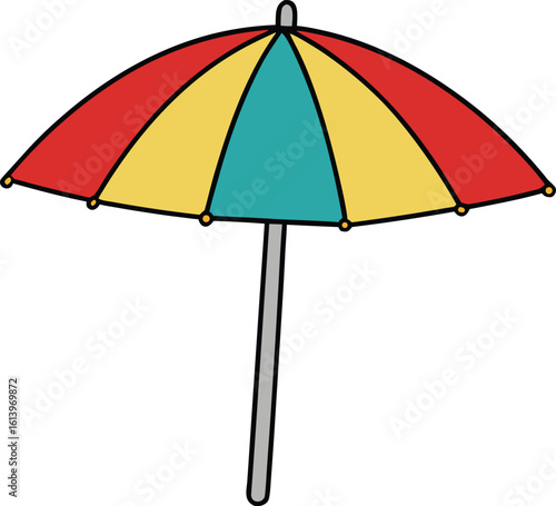 beach umbrella vector illustration on transparent background