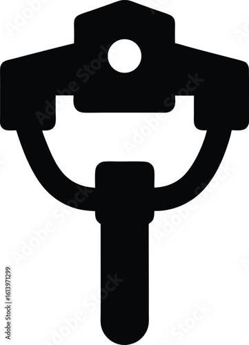 Black silhouette of a vintage style camera stabilizer gimbal offering steady and smooth video recording capabilities for photography enthusiasts and professional videographers