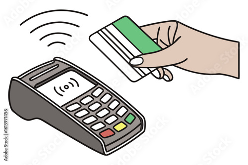 Contactless Payment Transaction with Credit Card.