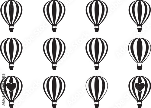 hot air balloon set premium vector illustrations travel festival design ai eps jpeg png files for adventure graphics