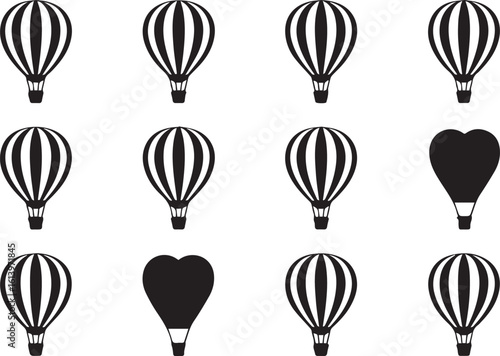 premium hot air balloon vector set colorful ai eps jpeg png ideal for branding posters adventure travel designs
