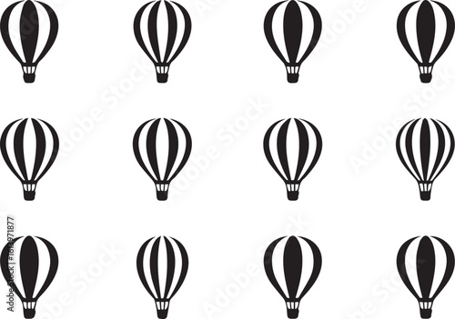 set of hot air balloon icons vector graphics ai eps jpeg png for web print mobile app user interface design