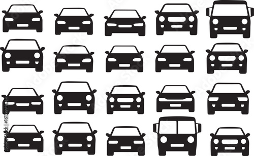 premium car and bus icon collection vector set for automotive illustration projects