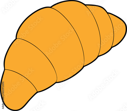croissant with buttery layers vector illustration on transparent background