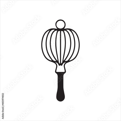 Black and white icon of a scepter or ceremonial mace on white