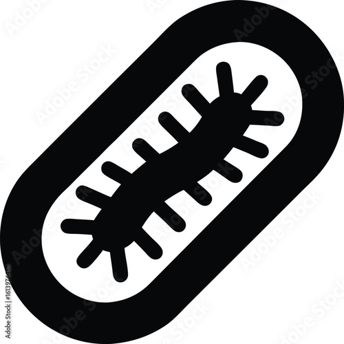 Detailed Bacterium Illustration Representing Science Medicine and Health Concept Microbial Organism with Appendages in Vector Format
