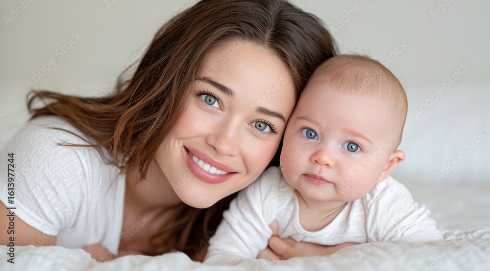 Loving Mother and Child Portrait Together Loving Mother and Child Portrait Together