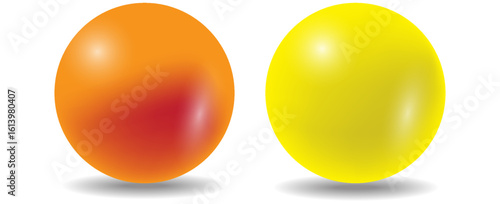 orange and yellow circle with realistic 3D vector illustration on white background. eps 10