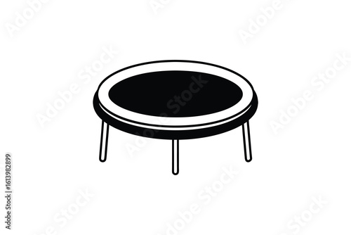 Round Mini Trampoline Silhouette Icon Illustration