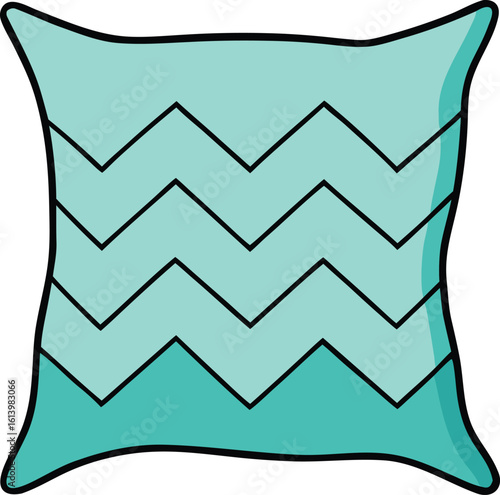 throw pillow with zigzag pattern vector illustration on transparent background