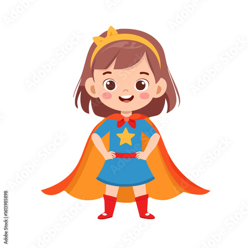 Cute Cartoon Superhero Character Isolated on a Transparent Background