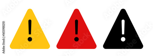 The universal warning triangle. General hazards and hazards sign. Safety Precautions Warning.