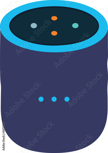 smart speaker with lights vector illustration on transparent background