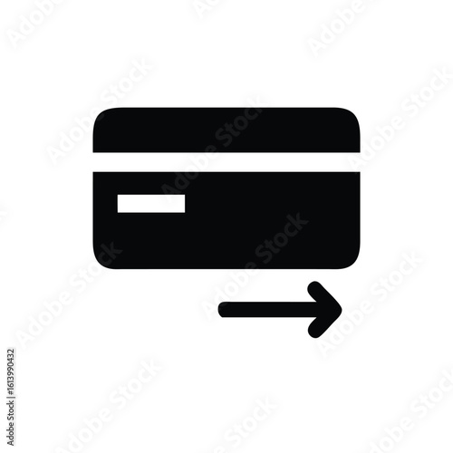 Vector silhouette of a credit card icon with chip and swipe stripe