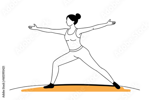 Female Yoga Position Calm and Balance Illustration