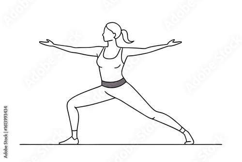Elegant Woman Doing Yoga Pose Vector Drawing