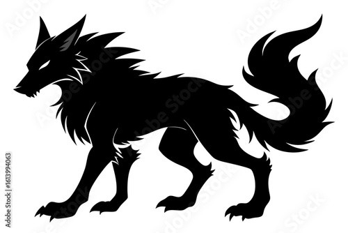 Powerful Fenrir Wolf Outline in Vector Format