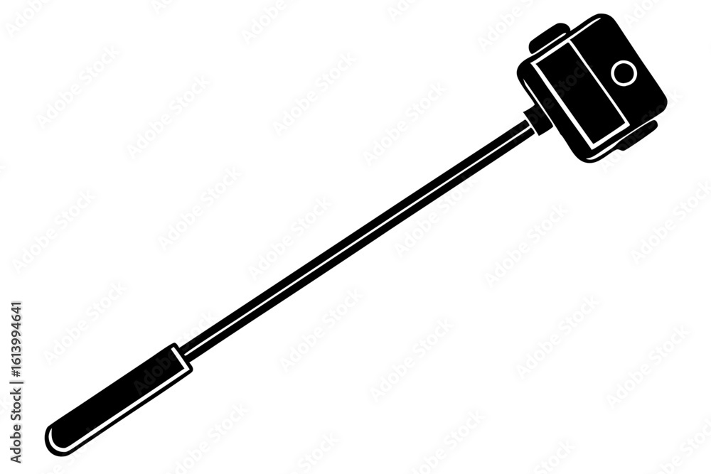 Obraz premium Minimal Line Drawing Selfie Stick Vector Design