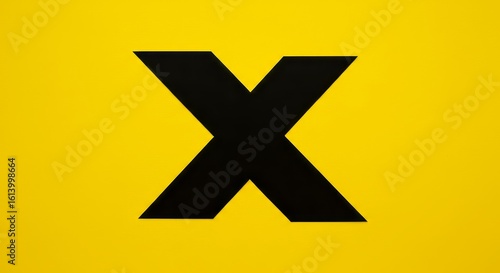 Bold Black X Symbol Contrasted on a Vibrant Yellow Background Offers Versatility