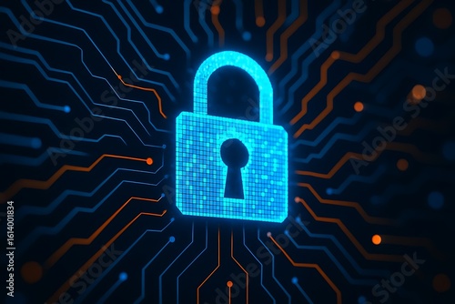 Wallpaper Mural lock on binary code Torontodigital.ca