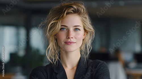 Portrait, smile and confident business woman in corporate office for ambition, finance or investment at venture capital. Happy, professional employee and worker with arms crossed for private equity