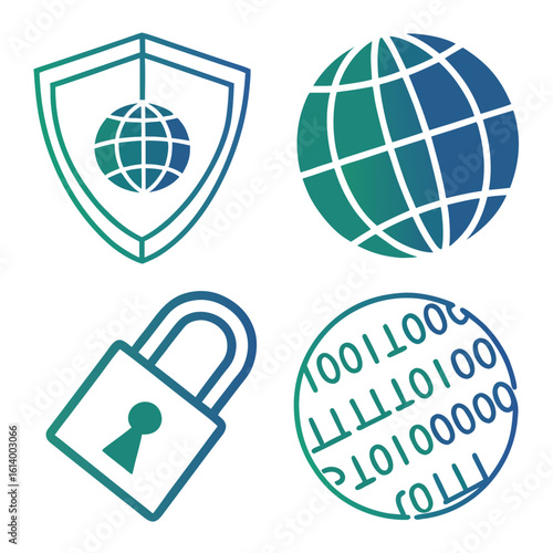 Global Network Security and Digital Data Flow.
