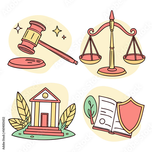 Legal Justice and Protection Symbols Collection.